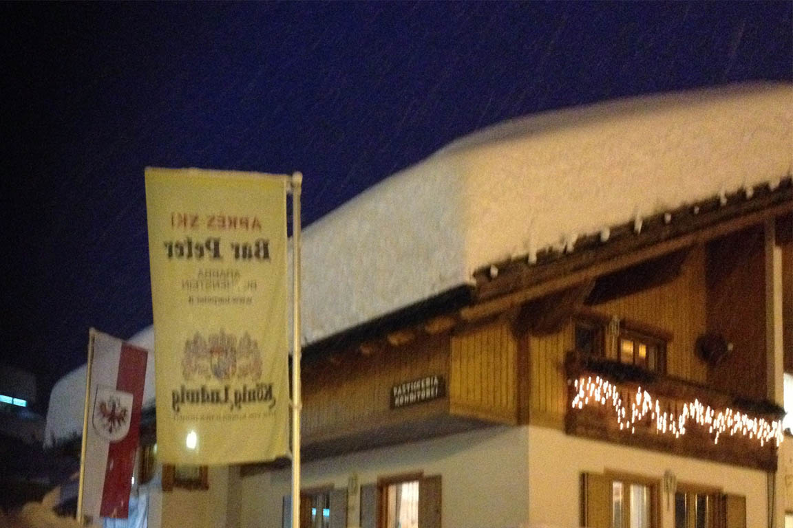 Snowfall Arabba in winter